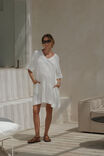 Short Sleeve Tunic Mini Dress, WHITE - alternate image 4