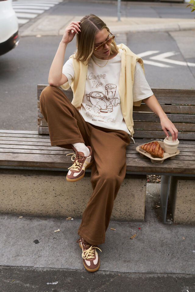 Jenna Tapered Trackpant, TOFFEE