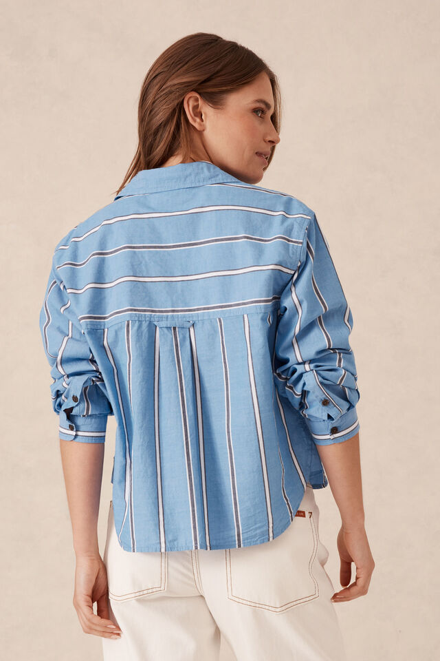 Heritage Shirt, OXFORD BLUE WHITE NAVY STRIPE
