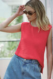 Margot Mesh Knit Tank, HERITAGE RED - alternate image 3