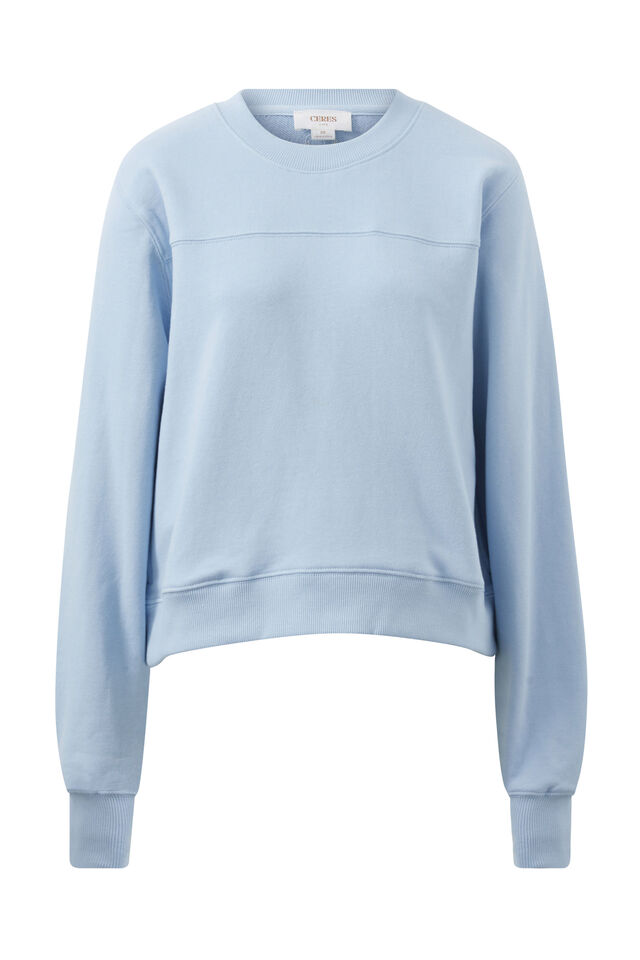 Seamed Fleece Top, CHALK BLUE