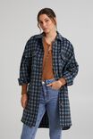 Oversized Shacket In Rescue Plaid, BLUE PLAID
