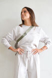 Seamed Fleece Top, ALMOND - alternate image 1