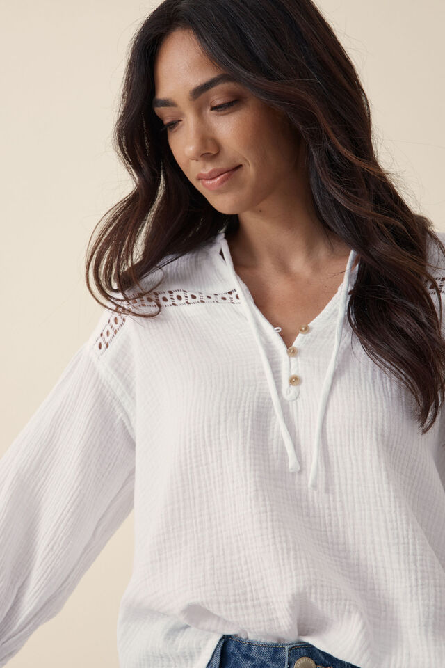 Button Up Tunic, WHITE