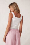 Zara Contour Rib Square Neck Tank, VANILLA - alternate image 3