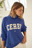 Hildie High Neck Slouchy Crew, WASHED NAVY BUTTER VARSITY - example image 5