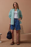 Sylvie Longline Pleat Denim Short, FRESH INDIGO - alternate image 6