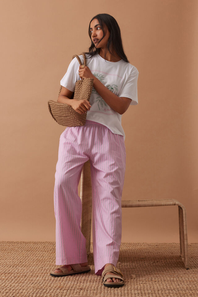 The Lounge Pant, HIBISCUS PINK TRIPLE STRIPE