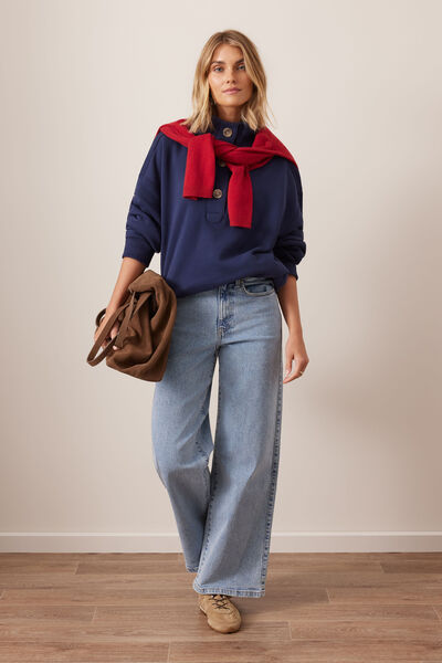 Evie Wide Leg Jean, MID VINTAGE BLUE