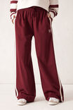 Gigi Wide Leg Terry Trackpant, BURGUNDY SIDE STRIPE - alternate image 4