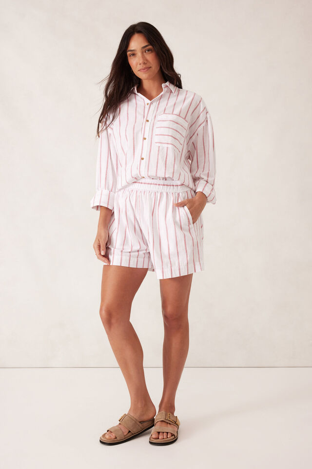 Mila Short, WHITE HERITAGE RED TWIN STRIPE