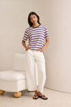 Stevie Slouchy Tee, CHALK PINK/POLO BLUE/CHOC STRIPE - example image 4