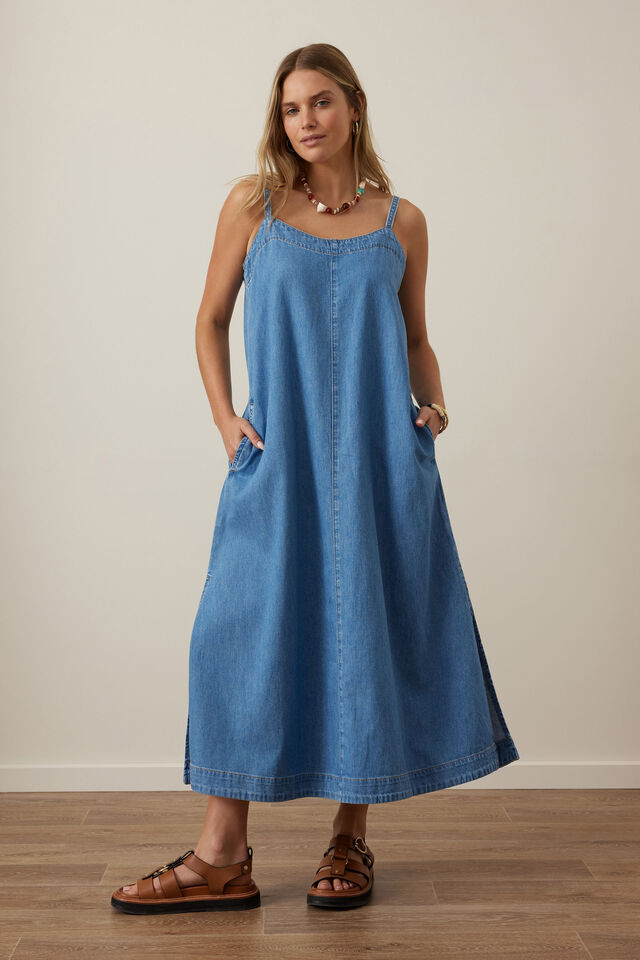 Remy Strappy Midi Dress, NEW VINTAGE BLUE