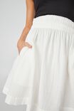 Ruffle Mini Skirt In Rescued Fabric, WHITE