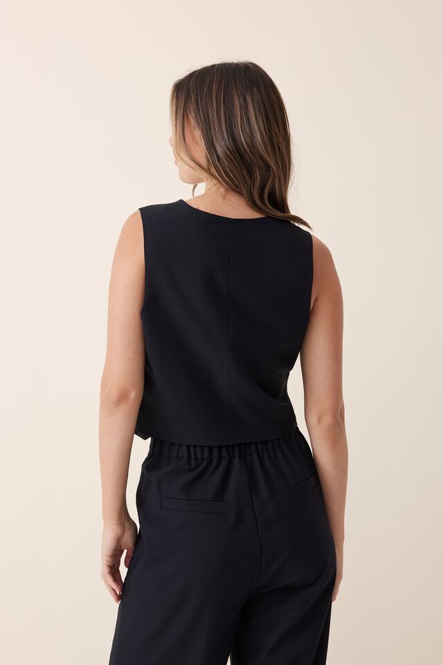 Tailored Vest, BLACK