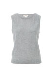 Cable Soft Knit Tank, GREY MARLE - alternate image 2