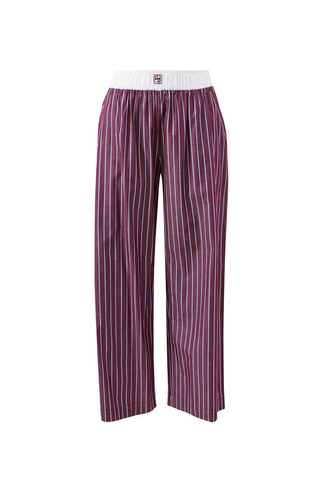 The Lounge Pant, BURGUNDY WASHED NAVY STRIPE