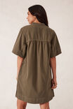 Half Placket Tunic Dress, SOFT OLIVE TWILL - alternate image 3