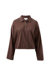 Elke Collared Tie Top, BRUNETTE - example image 2