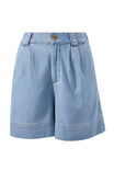 Billie Pleat Front Short, BLUE HERRINGBONE - alternate image 2