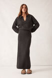Soft Knit Maxi Skirt, CHARCOAL MARLE - alternate image 1
