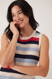 Textured Multi Stripe Knit Midi Dress, HERITAGE RED STRIPE - alternate image 4