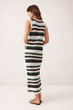 Textured Multi Stripe Knit Midi Dress, AQUA PINE NAVY STRIPE - alternate image 3