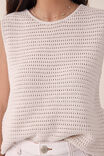 Margot Mesh Knit Tank, ECRU - alternate image 6