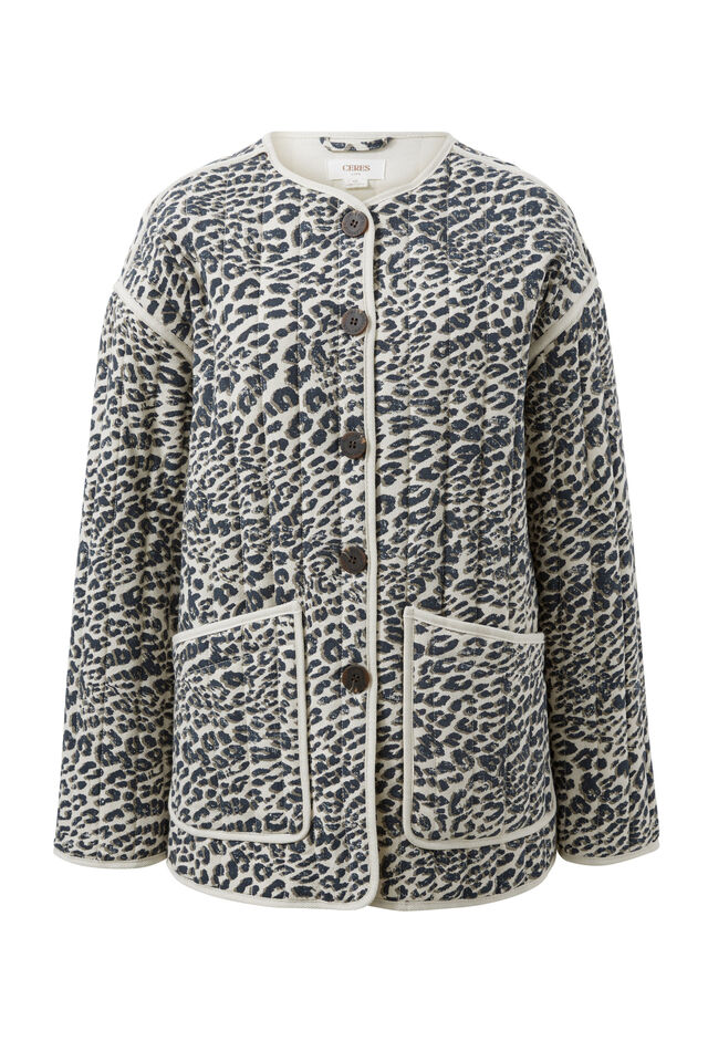 Comfy Quilted Jacket, LEOPARD