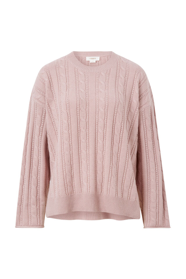 Soft Cable Knit, BOYSENBERRY MARLE