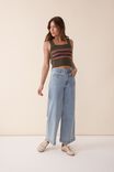 Knitted Cami Jf, MILITARY GREEN STRIPE - alternate image 1