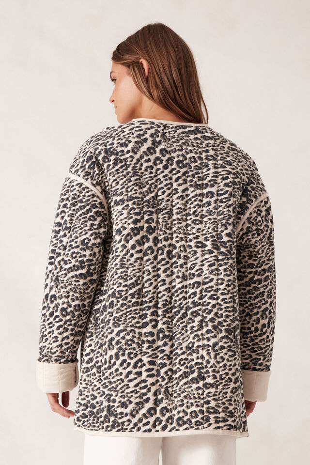 Comfy Quilted Jacket, LEOPARD
