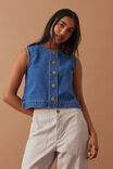 Nora Shell Top, FRESH INDIGO - alternate image 4