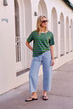 Stevie Slouchy Tee, BASIL/BLUE STRIPE - example image 5