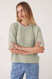 Nina Boxy Knit Tee, MATCHA - alternate image 4