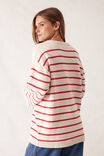 Relaxed Crew Tunic, ECRU/HERITAGE RED STRIPE - alternate image 3