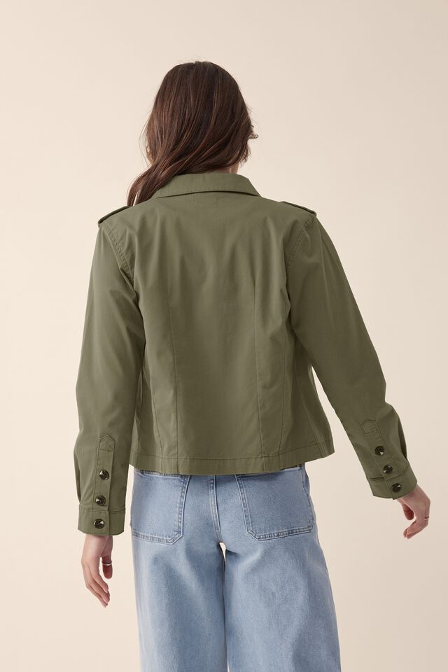 Fitted Utility Jacket, SOFT OLIVE