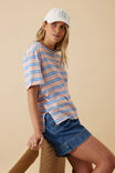 Stevie Slouchy Tee, PETAL/AZURE BLUE STRIPE - alternate image 5