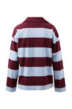 Shelby Slouchy Rugby Top, CHALK BLUE RAISIN STRIPE - alternate image 3