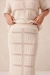 Square Knit Midi Skirt, ECRU - alternate image 6