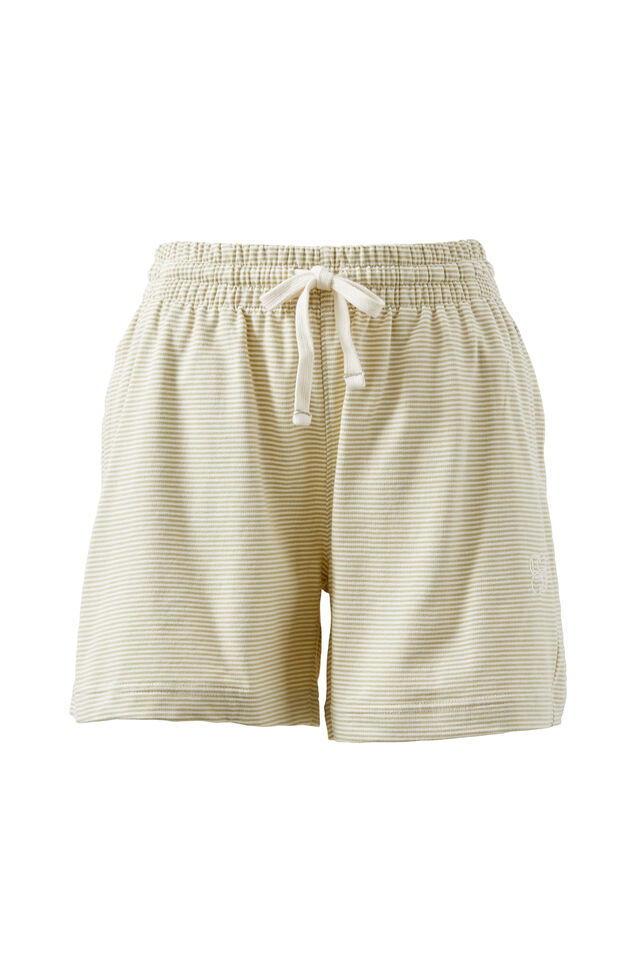 Classic Terry Short, MATCHA FINE STRIPE