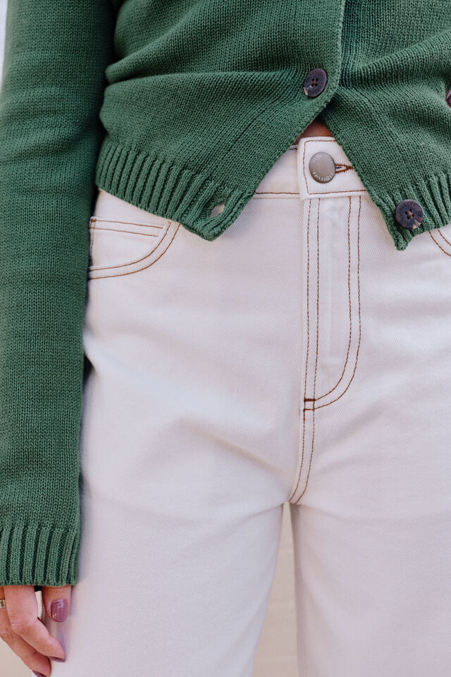 Leah Tapered Barrel Jean, FRESH ECRU