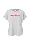 Roll Cuff Tee In Australian Cotton, CLOUD MARLE/WASHED RED CHOOSE EARTH - alternate image 2