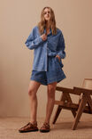 Embroidered Denim Shirt, VINTAGE BLUE FLOWER - alternate image 1