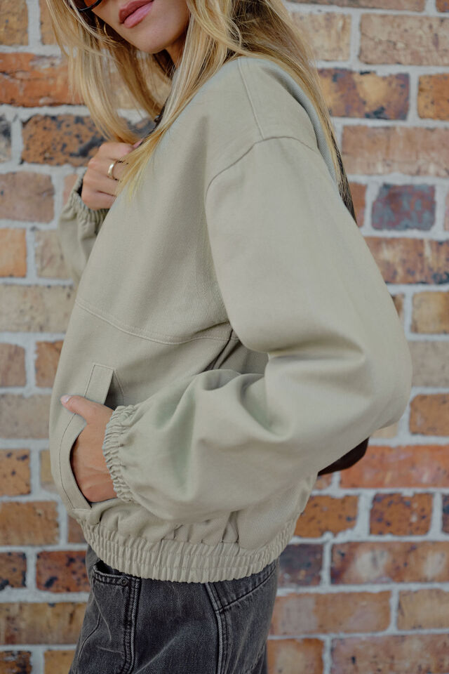 Annie Bomber Jacket, ASH GREEN