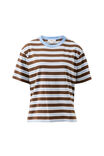 Stevie Slouchy Tee, COCOA SKY BLUE STRIPE - alternate image 2