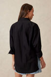 Oversized Shirt, BLACK ORGANIC COTTON - alternate image 3