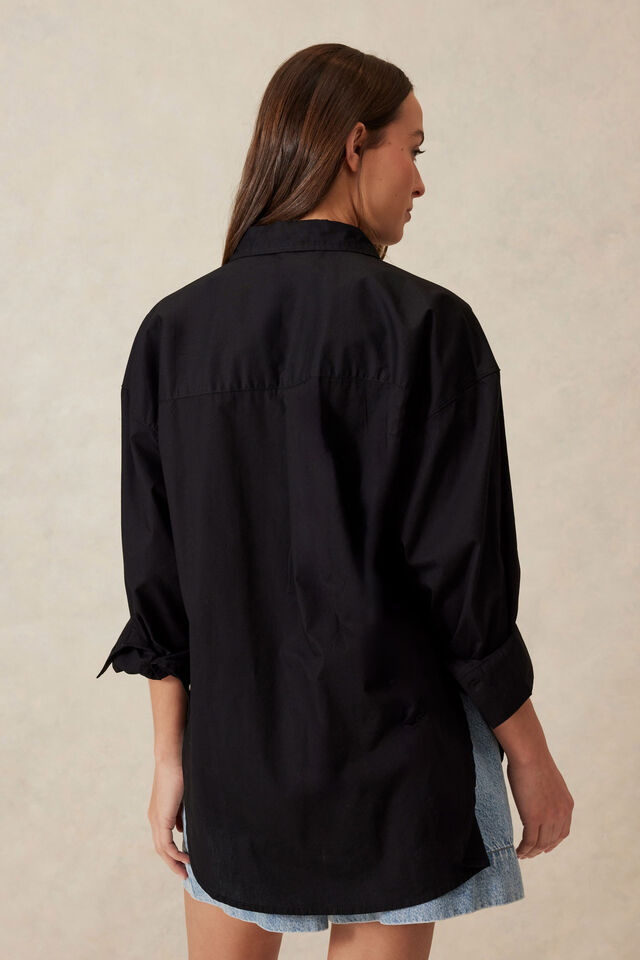 Oversized Shirt, BLACK ORGANIC COTTON