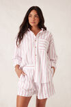 Peta Oversized Shirt, HERITAGE RED FINE TWIN STRIPE - alternate image 7