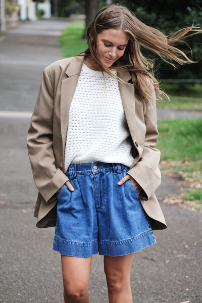 Boyfriend Pocket Blazer, WARM TAUPE